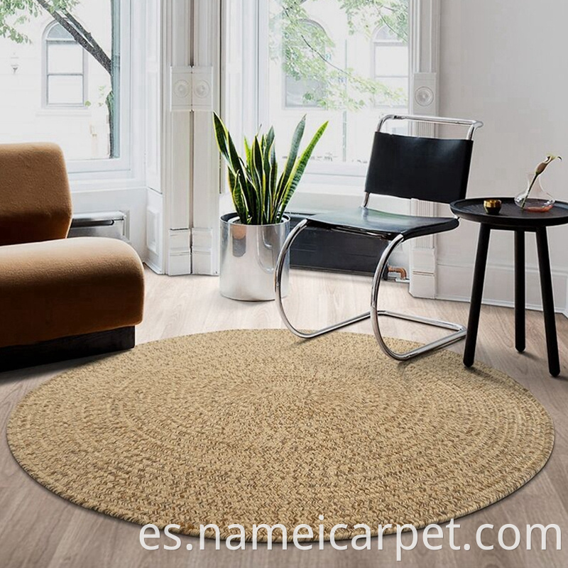 Living Room Jute Hemp Braided Woven Carpet Area Rugs 214